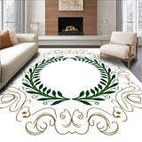 Vintage Laurel Wreath Motif with Festive Interlocking Scrolls(Green)
