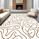 Classic Wave Featuring Flowing Interlocking Lines and Curves(Brown)
