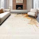 Beige Brown Artistic Splatter Indoor Area(Beige)