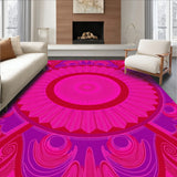 Luxurious Velvet Swirl Medallion Contemporary Abstract Artistry (Pink)