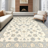 Floral Patchwork Beige & Gray Geometric Design(Beige)