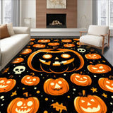 Charming Halloween Themed Round with Pumpkin and Skull Motifs(Orange)