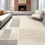 Ultra Soft Area Rug, Non Slip, Stain Resistant, Washable Area Rugs for Living Room, Bedroom, Neutral Handmade Bedroom Area Rug for High Traffic(Beige)