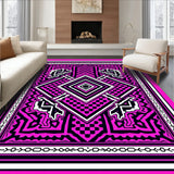 Elegant Interlocking Medallion Contemporary Throw(Pink)