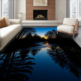 Woodland Stream Vista Arch Shaped Front Doorway Accent(Black)