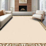 Faded Classic Scrollwork Design with Elegant Curvilinear Flourishes(Beige)