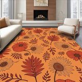 Autumn Blossom Semicircular Entryway Decorative Welcoming Accent(Orange)