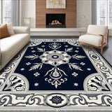 Caria Medallion Vintage Distressed Heritage Tapestry Motif(Black)