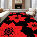 Winter Poinsettia Bloom Design Contemporary Floor(Black)