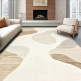 Abstract Wavy Line Area Subtle Beige Tones Easy Care Floor(Beige)