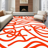Abstract Chevron Waves Blended With Delicate Scrollwork And Fine Detailing(Orange)