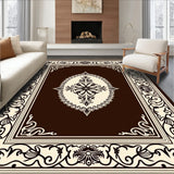 Damask Filigree Motif with Ornamental Botanical Scrolls(Brown)