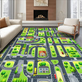 Vibrant Traffic Scene Illustration(Green)