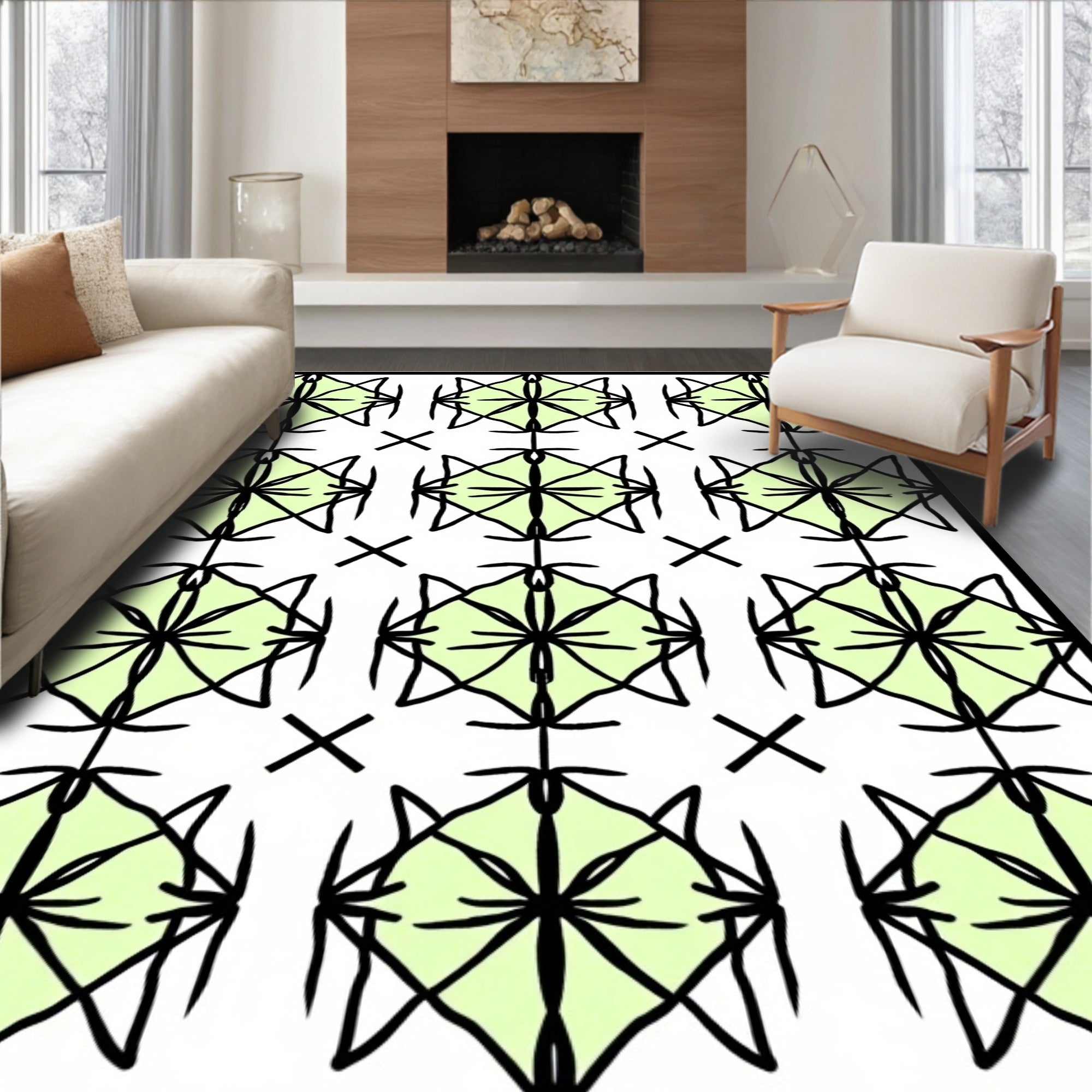 Nordic Trellis Scandinavian Mid Stylish (Green) - ODIKA