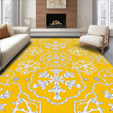 Intricate Snowflake Area with Crystalline Winter Design(Yellow)