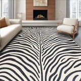 Ultra Soft Area Rug, Non Slip, Stain Resistant, Washable Area Rugs for Living Room, Bedroom, Boho Zebra Runner(Black)