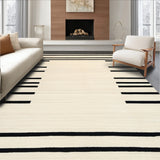 Exotic Zebra Stripe Contemporary Beige Base with Distinct Black Bands(Beige)