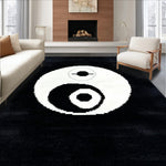 Ultra Soft Area Rug, Non Slip, Stain Resistant, Washable Area Rugs for Living Room, Bedroom, Soft Black and White Yoga Mat(Black) - ODIKA