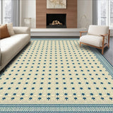 Chateau Collection Desert Oasis Area Beige Blue Geometric Diamond Grid(Beige)