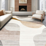 Abstract Swirl Beige Floor for Modern Spaces(Beige)