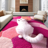 Ultra Soft Area Rug, Non Slip, Stain Resistant, Washable Area Rugs for Living Room, Bedroom, cat shaped cartoon tufted(Pink)