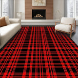 Rustic Checkered Plaid with Bold Contrasting Grids and Crisp Lines(Black)
