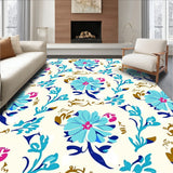 Whimsical Meadow Scroll Damask Sophisticated Blooms(Light Blue)