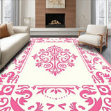 Traditional Damask Scrollwork Lightweight Anti Skid Design (Pink)