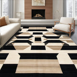 Contemporary Geometric Area with Bold Lines and Abstract Design(Beige)