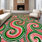 Holiday Swirl Semi Circle with Twisted Stripe Design(Red)