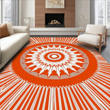 Starburst Radial Design Decorative Textile(Orange)