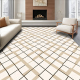 Lattice Checkered Contemporary Grid Design(Beige)