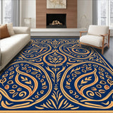Abstract Paisley Swirl Collection with Teardrop Motif Arrangement(Blue)