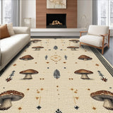 Ultra Soft Area Rug, Non Slip, Stain Resistant, Washable Area Rugs for Living Room, Bedroom, witchy boho vintage(Beige)