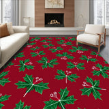 Festive Holly Leaf Motif with Seasonal Berry Accents(Red)