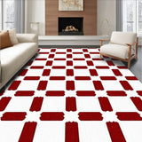 Winter Holiday Gingham Mosaic with Symmetrical Plaid Motifs(Red)