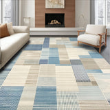 Seaside Serenity Beige Blue Stripe Area Resilient & Modern(Beige)