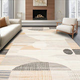 Earthy Round Jute Featuring Layered Chevron and Spiral Boho(Beige)