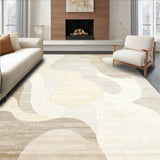 Ethereal Beige Area Abstract Swirls for Home Decor(Beige)