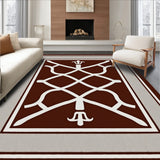 Refined Perimeter Accent Symmetrical Trellis Layout(Brown)