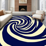 Swirling Vortex Contemporary Design Modern Boho (Blue)