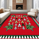 Nordic Fir Tree Motif Holiday Accent Interlocking(Red)