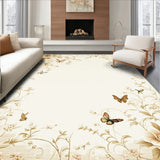 Abstract Floral Beige Bloom Motif(Beige)