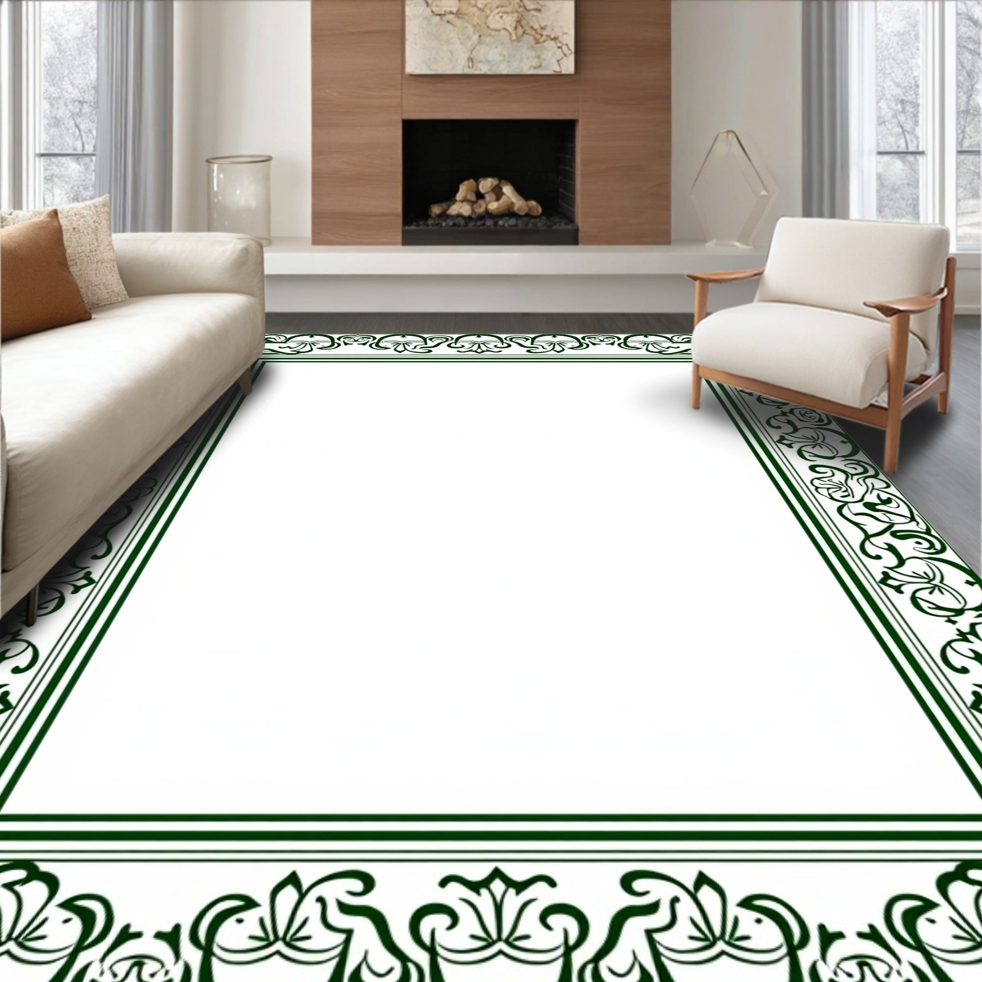 Heritage Scrollwork Inspired by Classical Lattice Motif (Green) - ODIKA