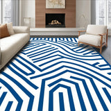Abstract Interlocking Featuring Oceanic Motif and Clean Edges (Blue)