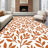 Whimsical Fall Floral Design With Interlocking Abstract Leaf(Brown)