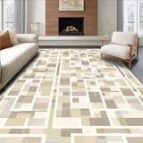 Geometric in Neutral Palette with Rectangular and Square Motifs(Beige)
