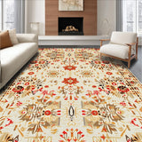 Ultra Soft Area Rug, Non Slip, Stain Resistant, Washable Area Rugs for Living Room, Bedroom, Distressed Light Brown Tribal Living Room Rug(Beige)