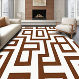 Abstract Maze with Interlocking Rectangular Stripes(Brown)
