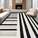 Bold Stripe Symphony Monochrome with Dynamic Geometric Design(Black)